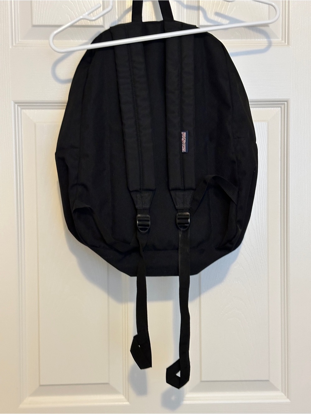 Jansport Superbreak Black Classic Backpack with Front Zip Pocket Preowned - Picture 2 of 5